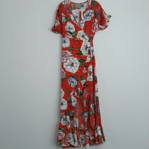 COPY - ASOS Maternity Sz 8 Maxi Wrap Ruffle Flora…